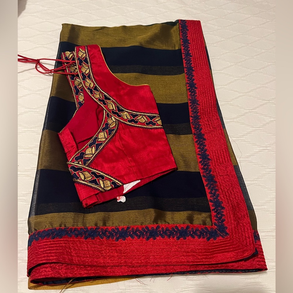 Indian saree with matching blouse